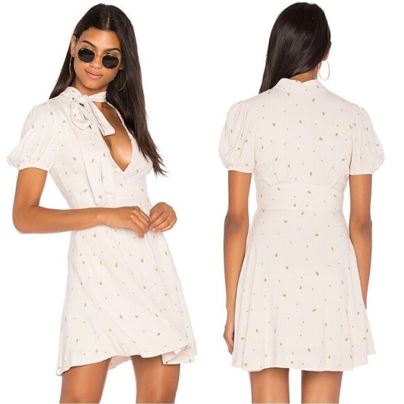 NEW Free People Ivory Abbie Print Fit and Flare Mini Dress - Picture 1 of 10